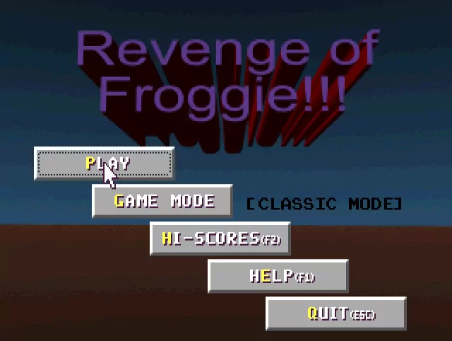 Revenge of Froggie (Homebrew) — Title screen